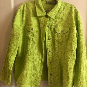 Chico lime green shirt/jacket size 3